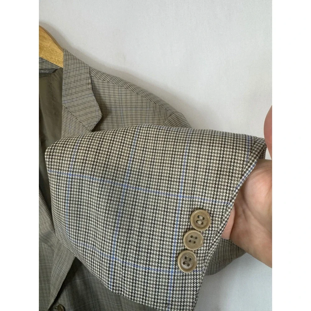 Canali Mens 40R Wool Blazer Sport Coat Glen Check Plaid Italy Harry Rosen